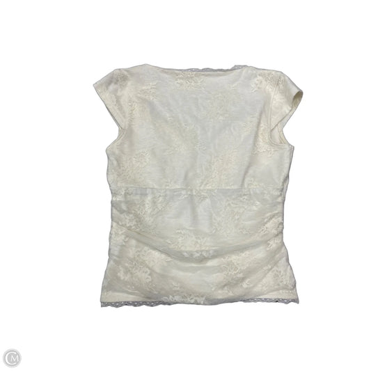 Top Short Sleeve By Abercrombie And Fitch In Cream, Size: M