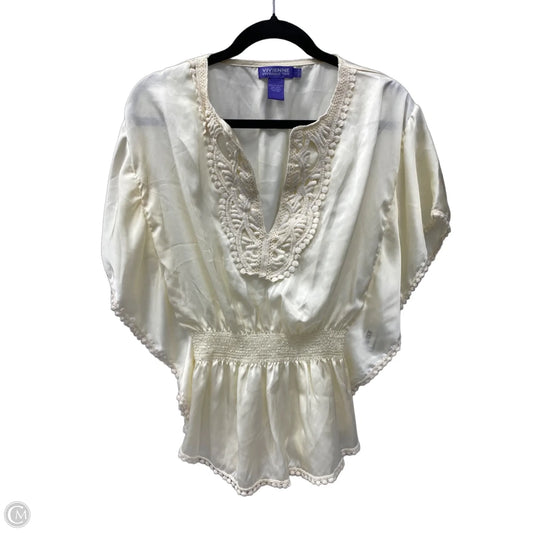 Blouse Short Sleeve By Vivenne Tam In Cream, Size: S