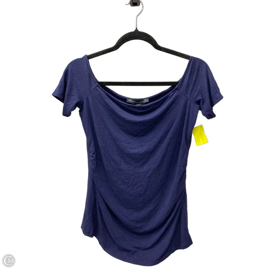 Top Short Sleeve By White House Black Market In Navy, Size: M