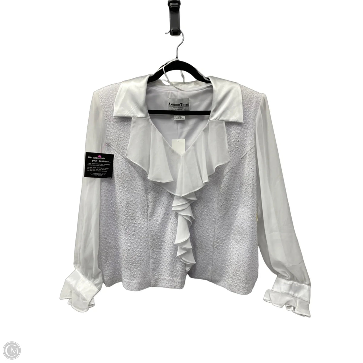 Blouse Long Sleeve By Another Thyme In White, Size: 2x