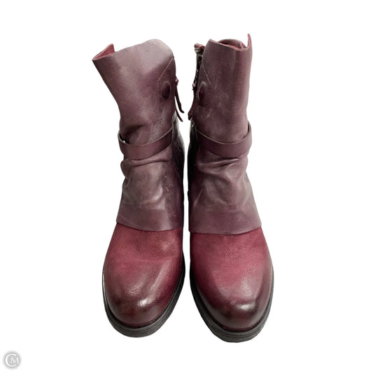 Boots Ankle Heels By Miz Mooz In Maroon, Size: 6.5