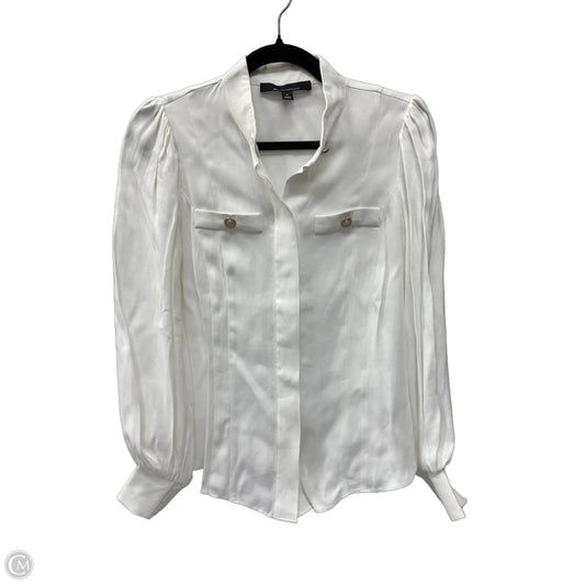 Blouse Long Sleeve By White House Black Market In White, Size: Xs