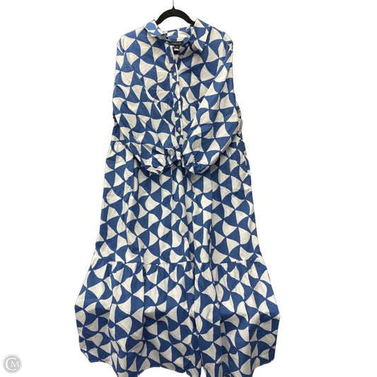 Dress Casual Maxi By Rachel Zoe In Blue & White, Size: 1x