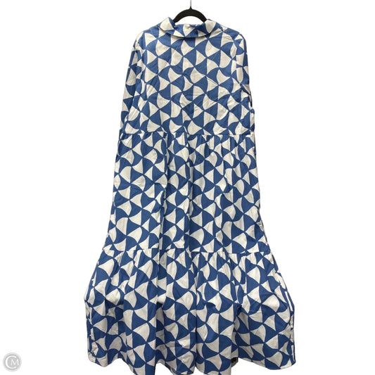 Dress Casual Maxi By Rachel Zoe In Blue & White, Size: 1x