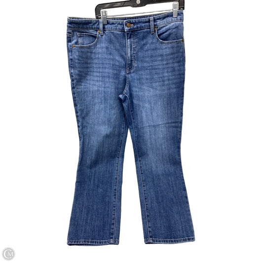 Jeans Straight By Talbots In Blue Denim, Size: 14p