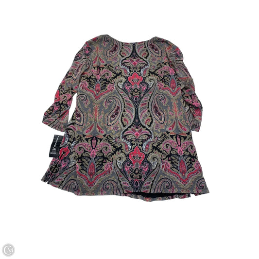 Top Long Sleeve By Inc In Paisley Print, Size: 3x