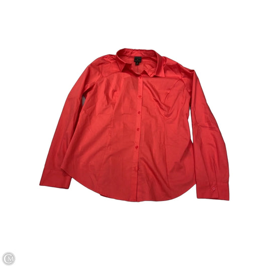Top Long Sleeve By Worthington In Coral, Size: L