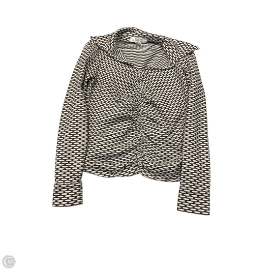 Top Long Sleeve By Cme In Brown & White, Size: S