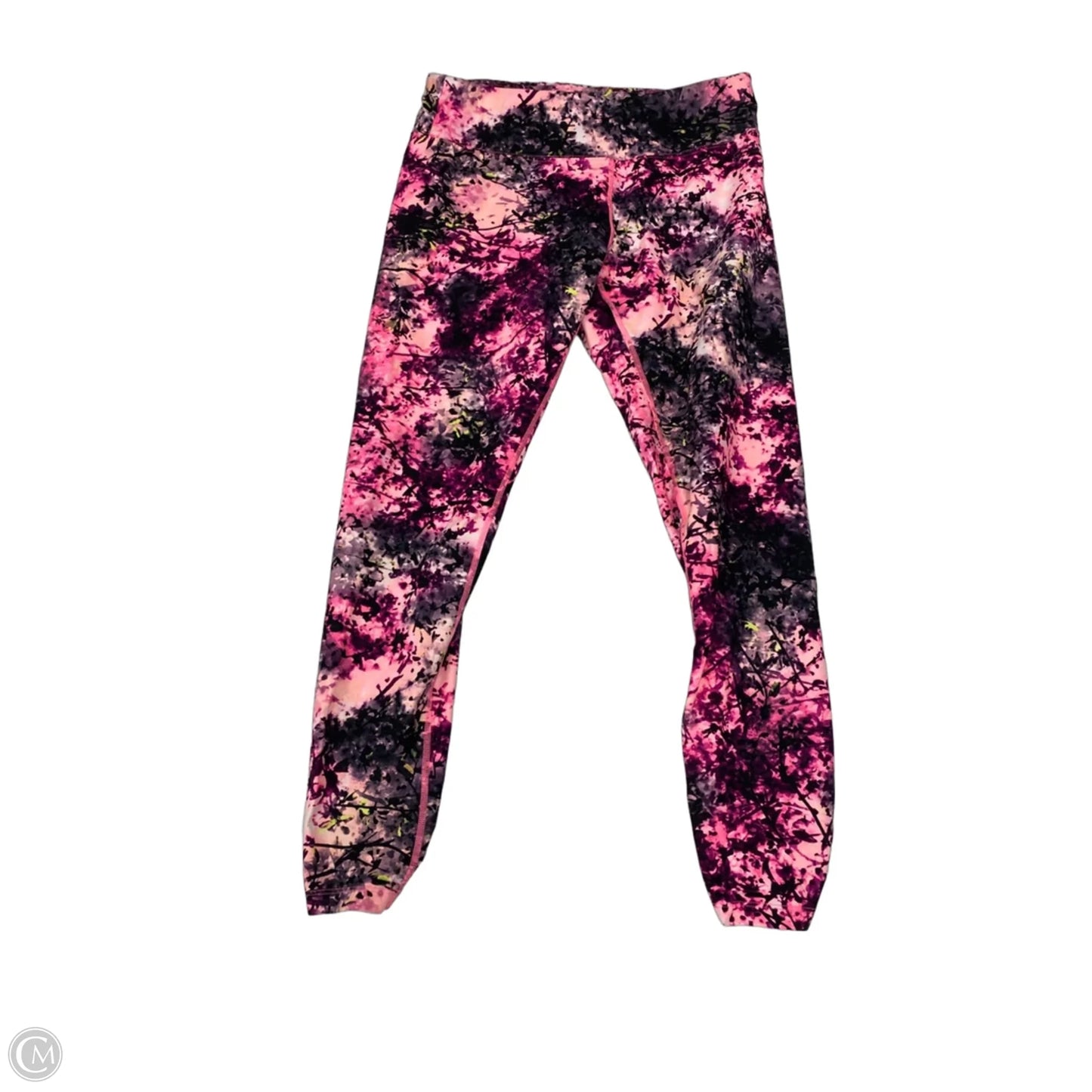 Athletic Leggings By Calvin Klein In Black & Pink, Size: M