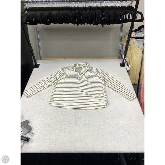 Top Long Sleeve Basic By Natural Reflections In Green & White, Size: Xl