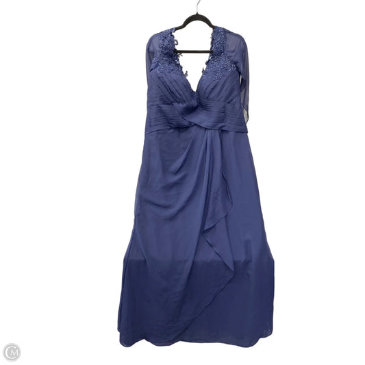 Dress Party Long By Clothes Mentor In Navy, Size: 18