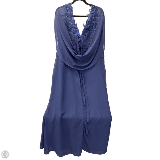 Dress Party Long By Clothes Mentor In Navy, Size: 18