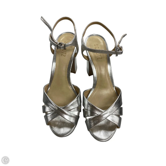 Sandals Heels Block By Schutz In Silver, Size: 8