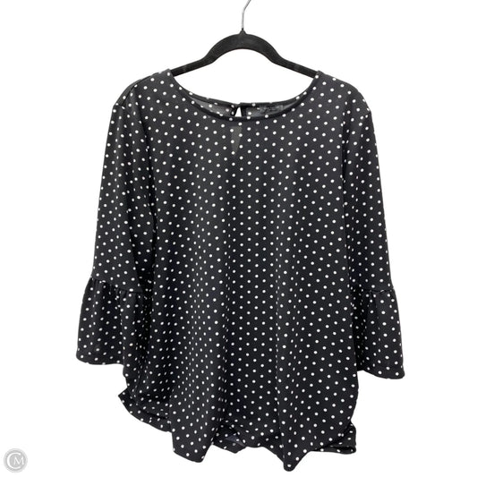 Top 3/4 Sleeve By Ann Taylor In Polkadot Pattern, Size: Xl