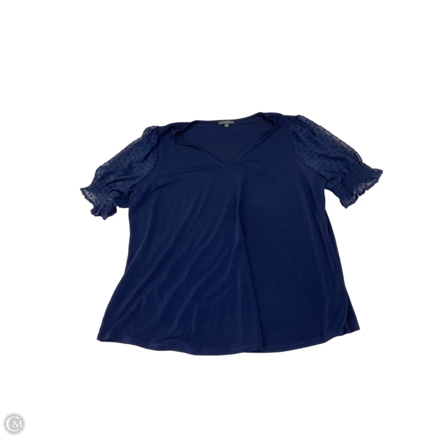 Top 3/4 Sleeve Basic By Adrianna Papell In Blue, Size: 2x