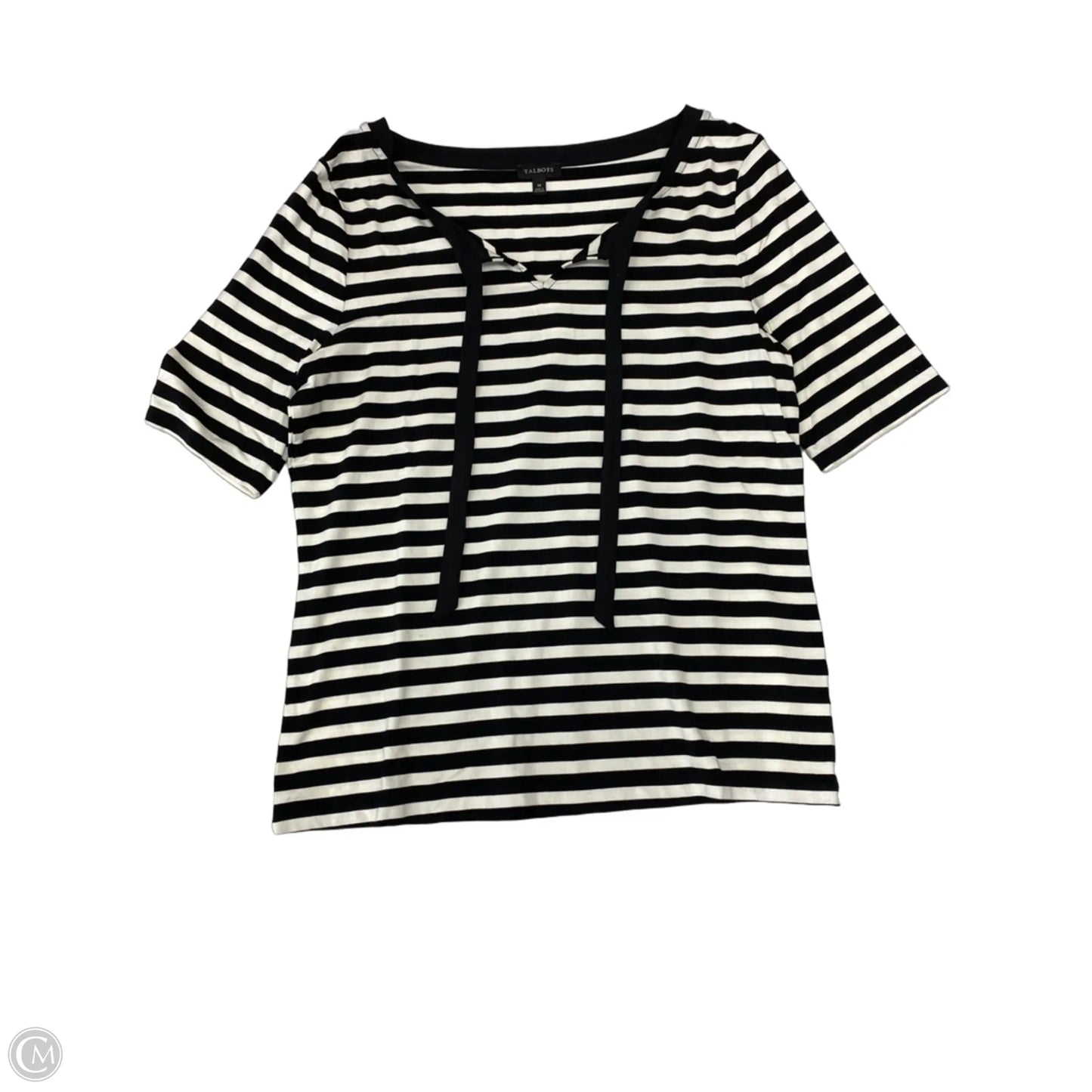 Top Short Sleeve By Talbots In Striped Pattern, Size: M