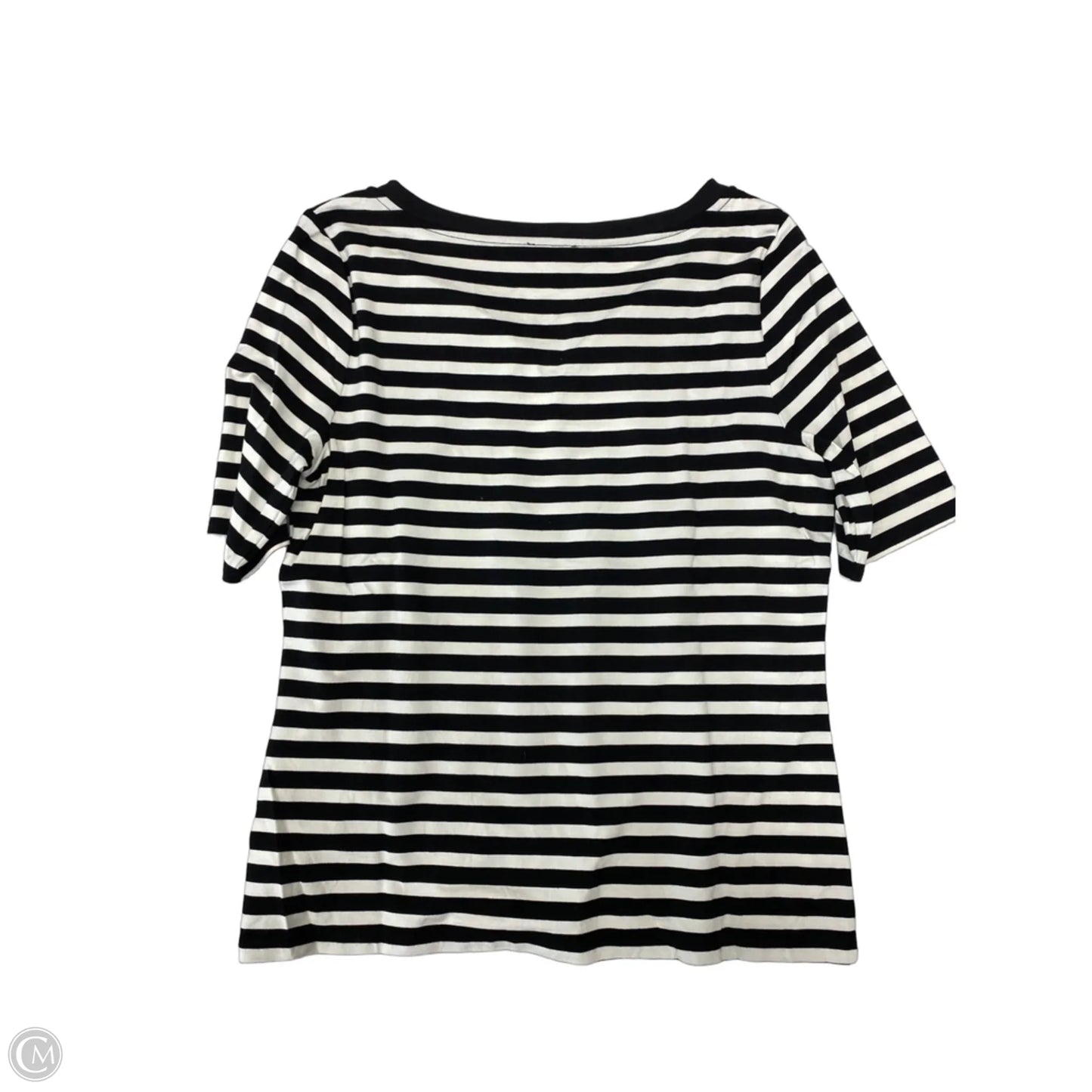 Top Short Sleeve By Talbots In Striped Pattern, Size: M