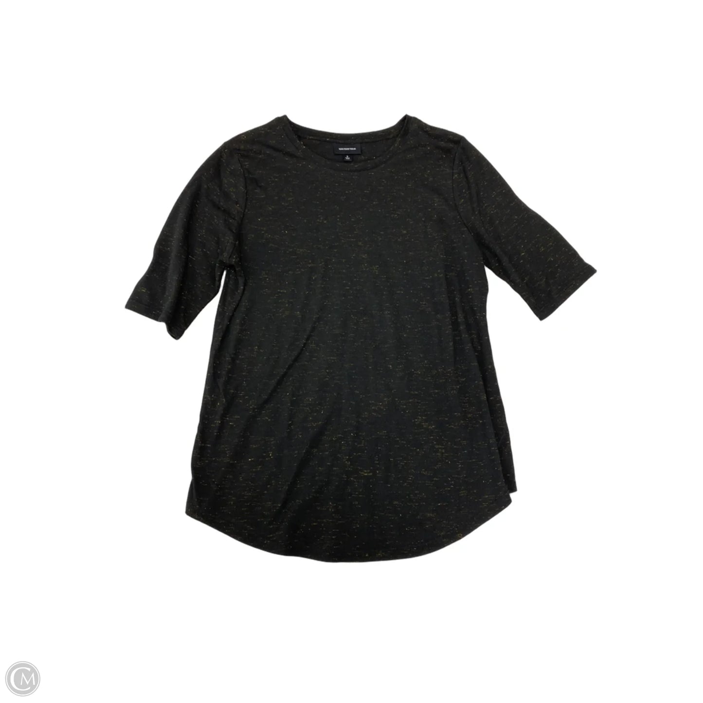 Top 3/4 Sleeve By Who What Wear In Black & Gold, Size: S