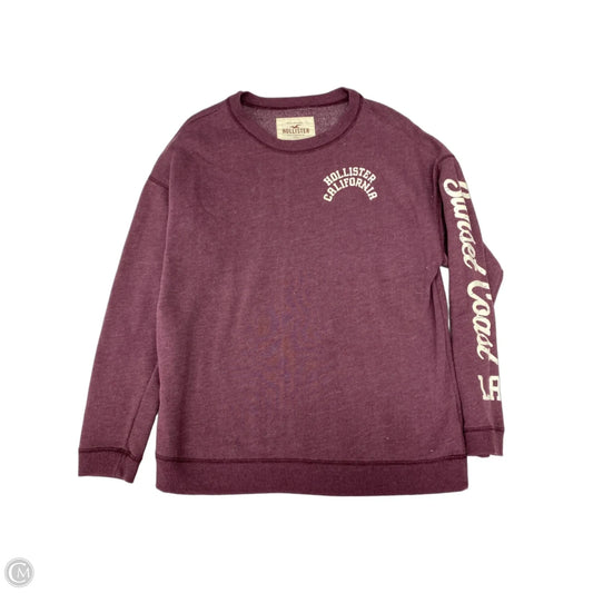 Sweatshirt Crewneck By Hollister In Maroon, Size: S