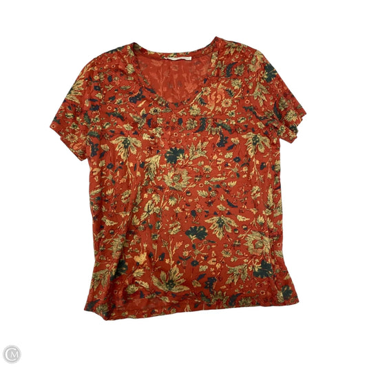 Top Short Sleeve By Peruvian Connection In Multi-colored, Size: M