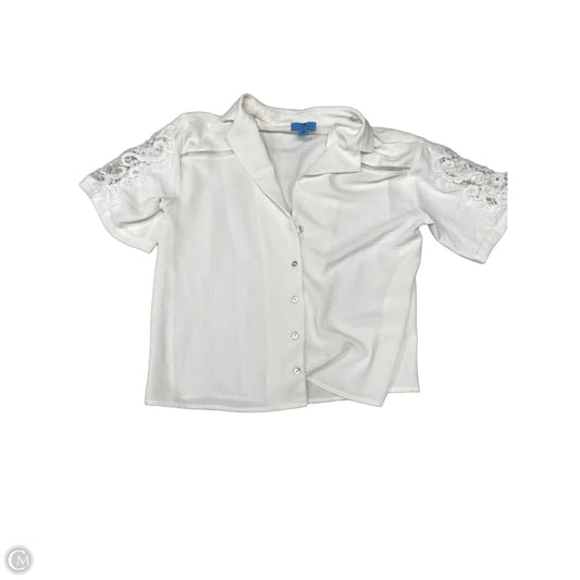 Top Short Sleeve By Cece In White, Size: M