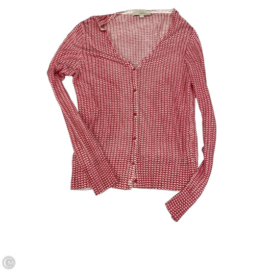 Cardigan By Loft In Pink & White, Size: L
