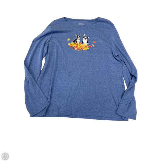 Top Long Sleeve By Croft And Barrow In Blue, Size: Xxl