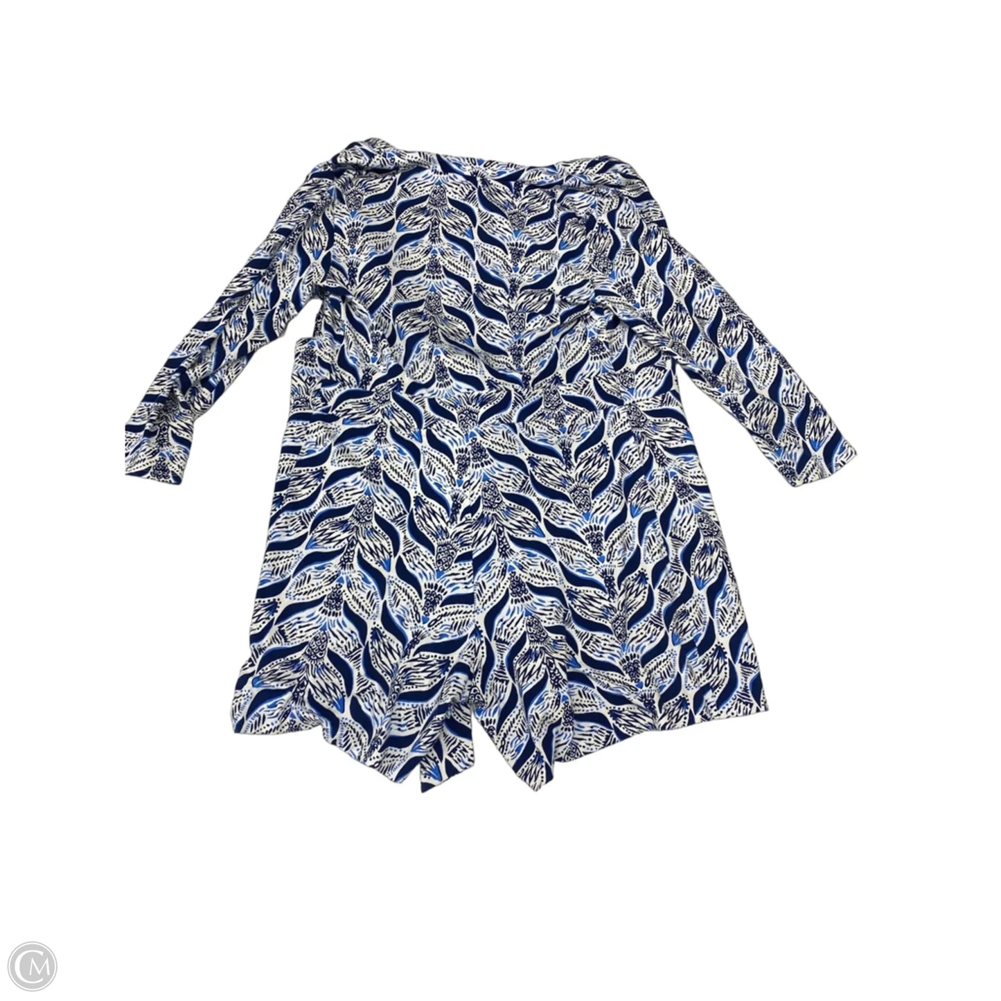 Romper Designer By Lilly Pulitzer In Blue & White, Size: M