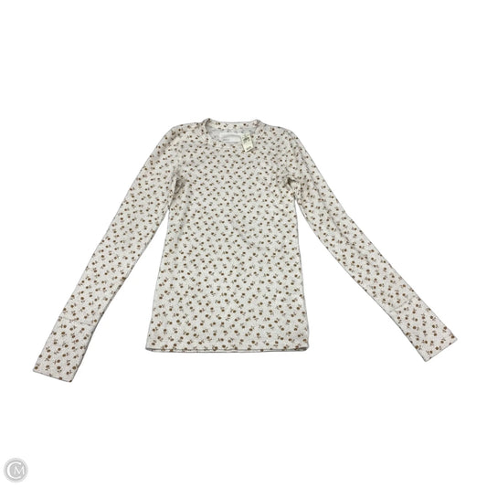 Top Long Sleeve By Aerie In Tan & White, Size: Xs
