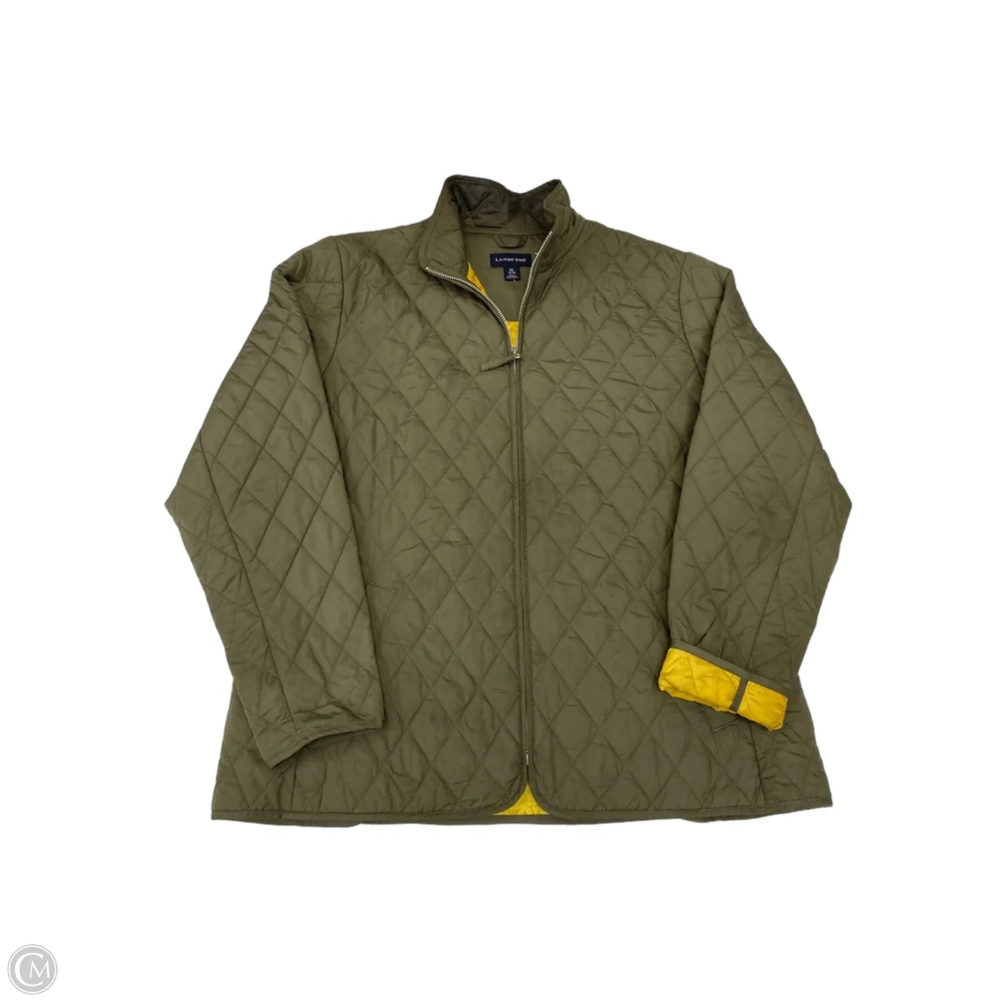Jacket Puffer & Quilted By Lands End In Green, Size: Xl