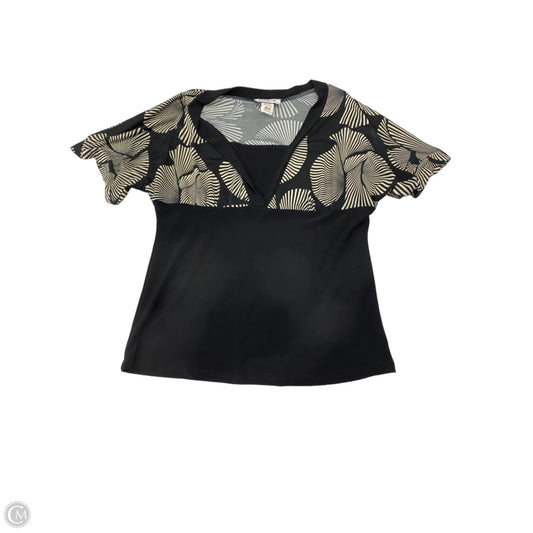 Top Short Sleeve By Cmf In Black & Cream, Size: M