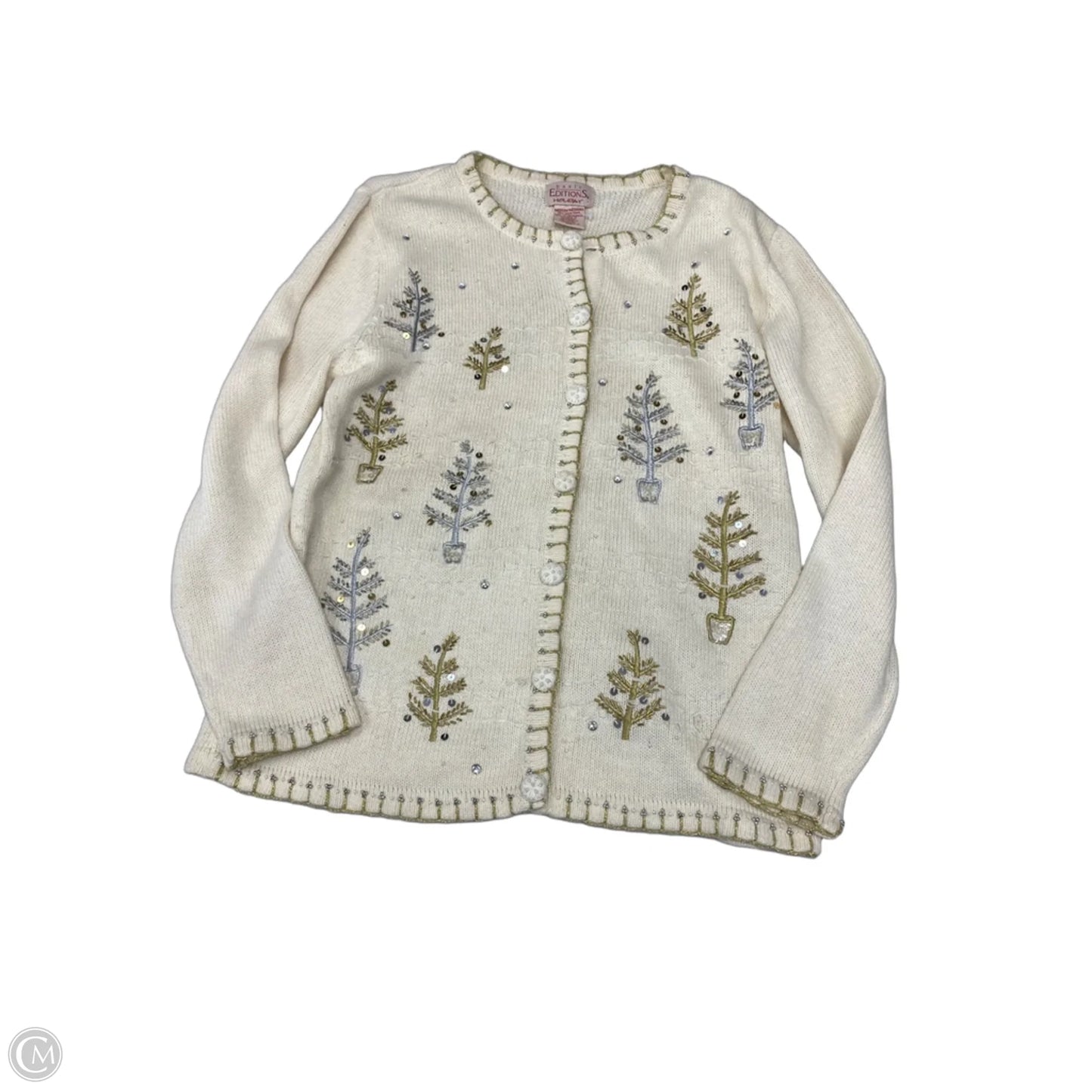 Cardigan By Basic Editions In Cream, Size: M