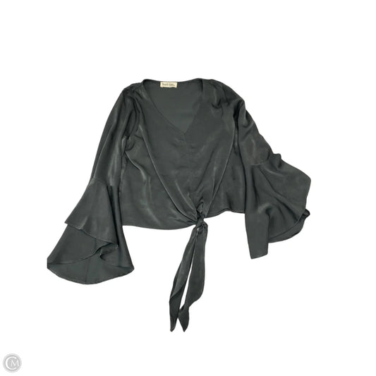 Top Long Sleeve By Peach Love Cream California In Green, Size: S