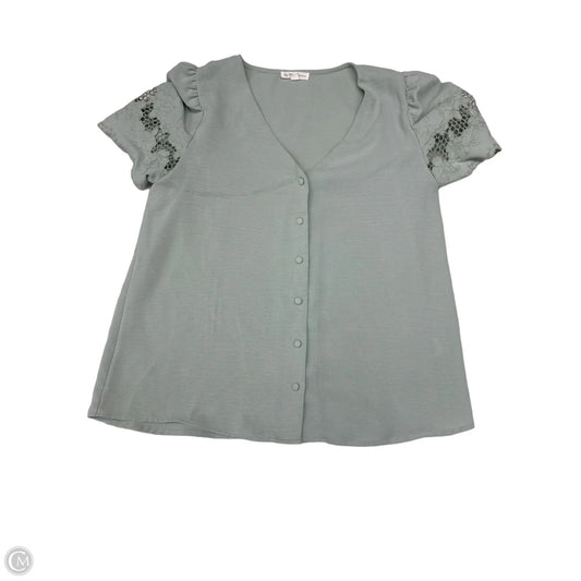 Blouse Short Sleeve By By The River In Green, Size: L