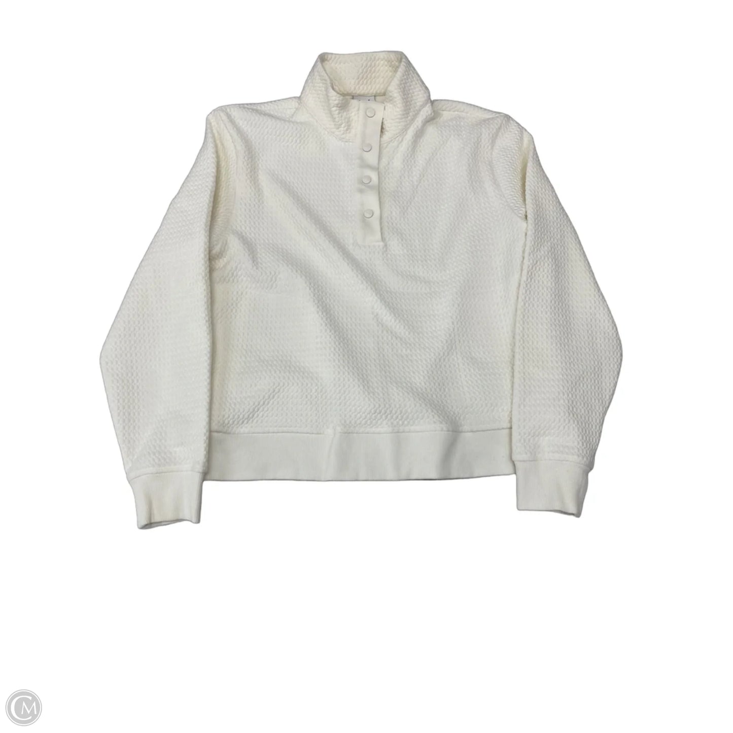 Athletic Top Long Sleeve Collar By Puma In Cream, Size: M