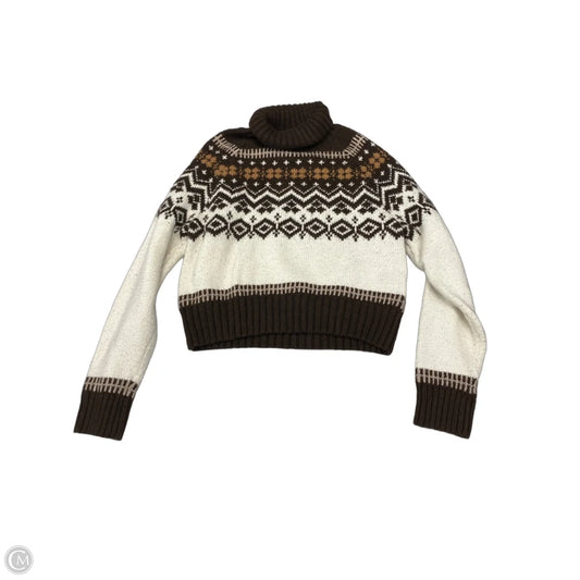 Sweater By American Eagle In Brown & Cream, Size: L