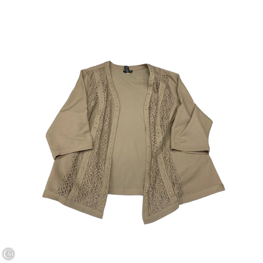 Cardigan By Black Label In Tan, Size: 2x