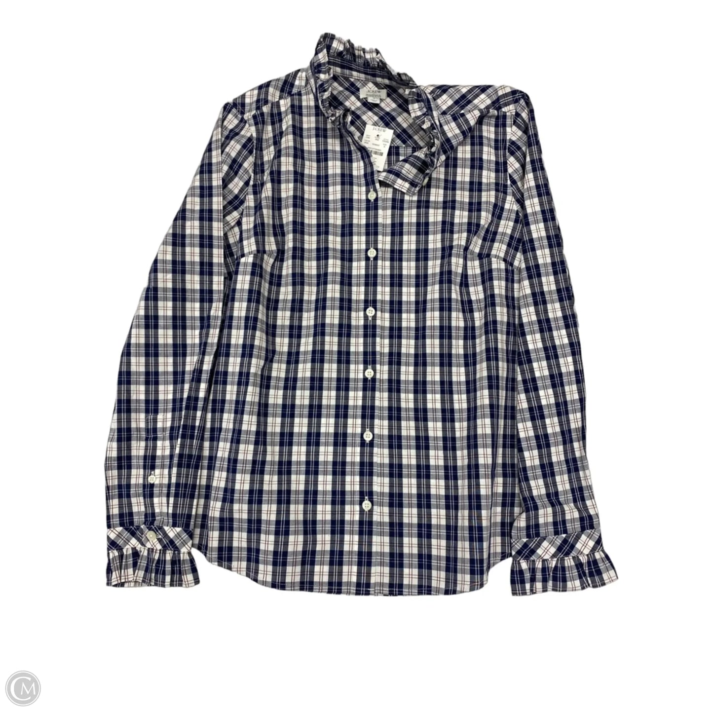 Top Long Sleeve By J. Crew In Plaid Pattern, Size: S