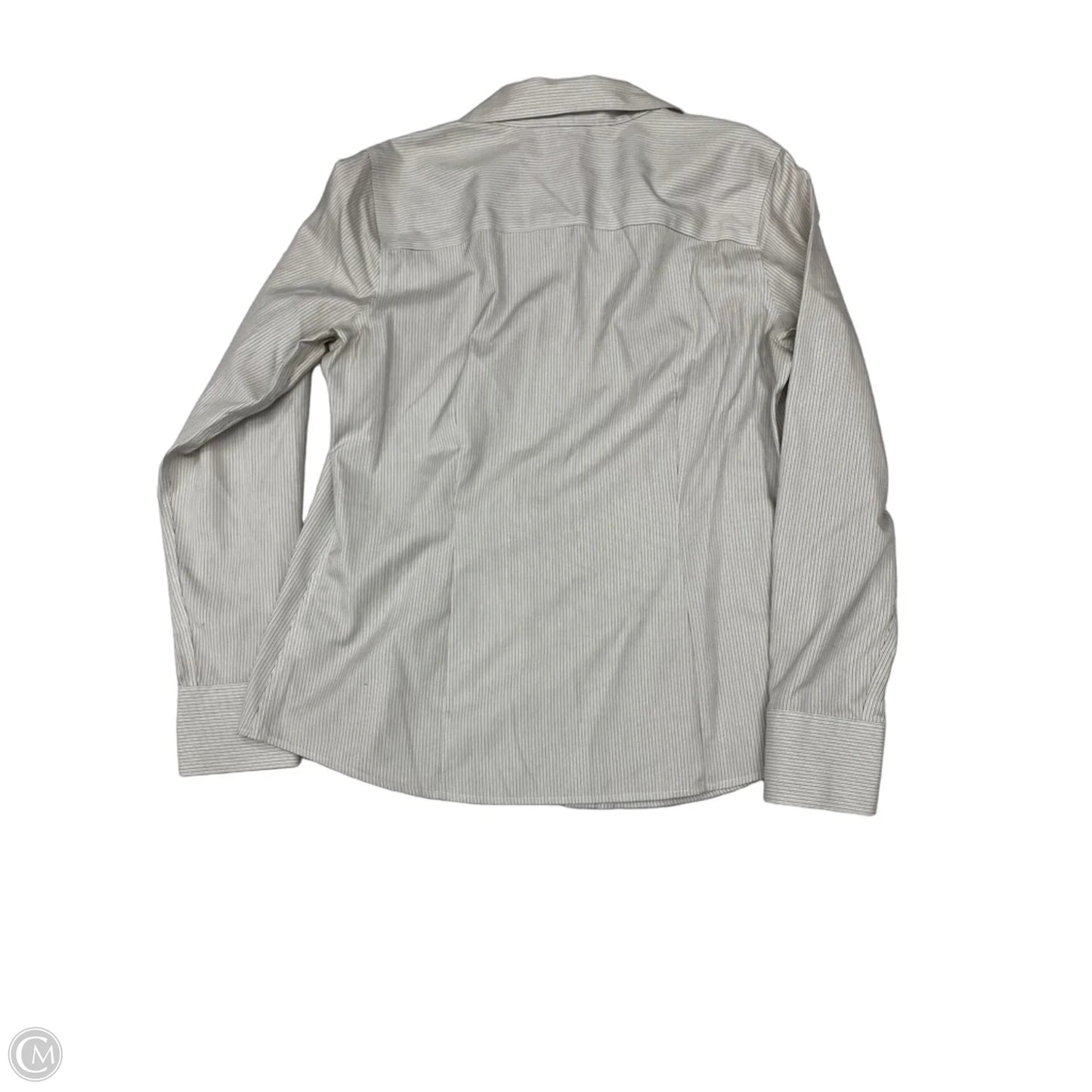 Top Long Sleeve By Liz Claiborne In Grey & White, Size: S