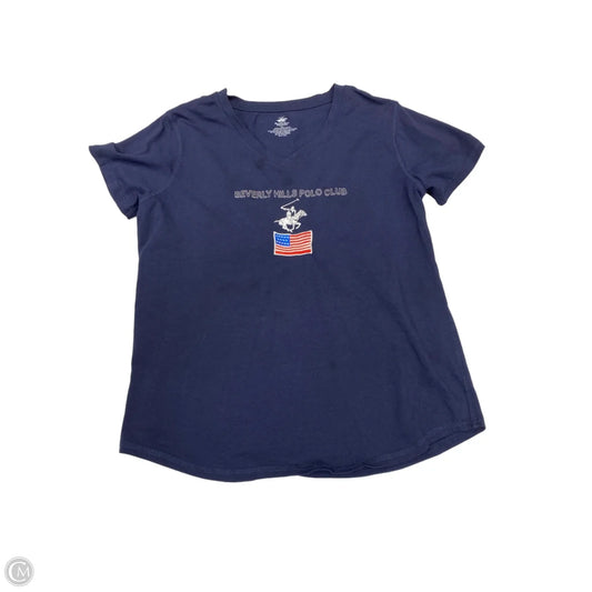 Top Short Sleeve By Beverly Hills Polo Club In Navy, Size: Xl