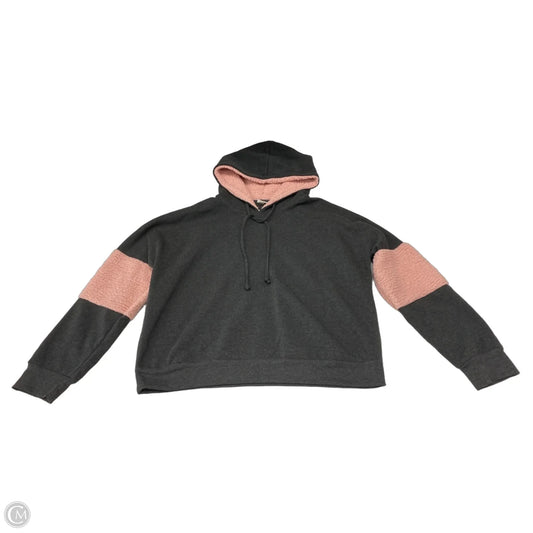 Athletic Sweatshirt Hoodie By Cmc In Grey & Pink, Size: Xl