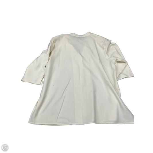 Top 3/4 Sleeve By Susan Graver In Cream, Size: 1x