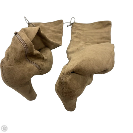 Boots Over-the-knee Heels By Charlotte Russe In Tan, Size: 9