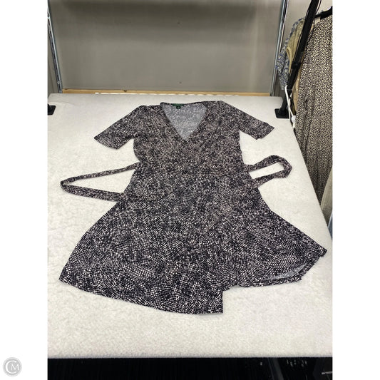 Dress Casual Midi By Lauren By Ralph Lauren In Black & White, Size: 16