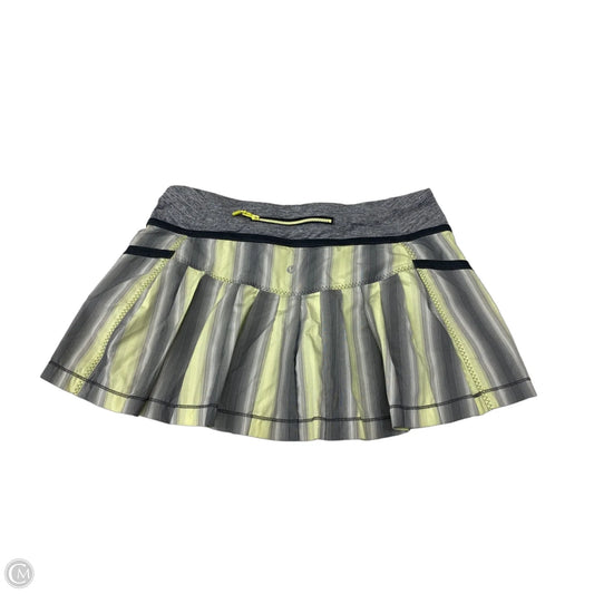 Athletic Skort By Lululemon In Grey & Yellow, Size: 8