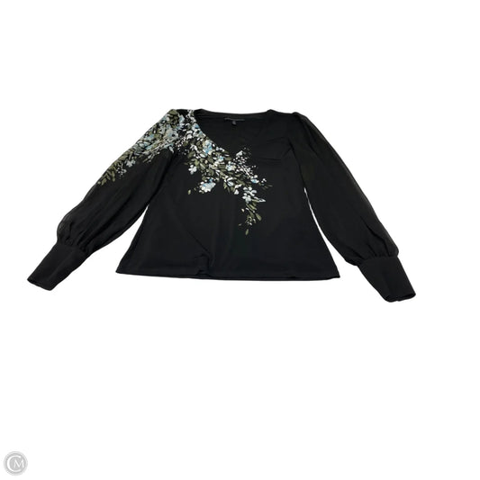 Top Long Sleeve By White House Black Market In Floral Print, Size: M