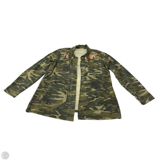 Jacket Shirt By Mystree In Camouflage Print, Size: M