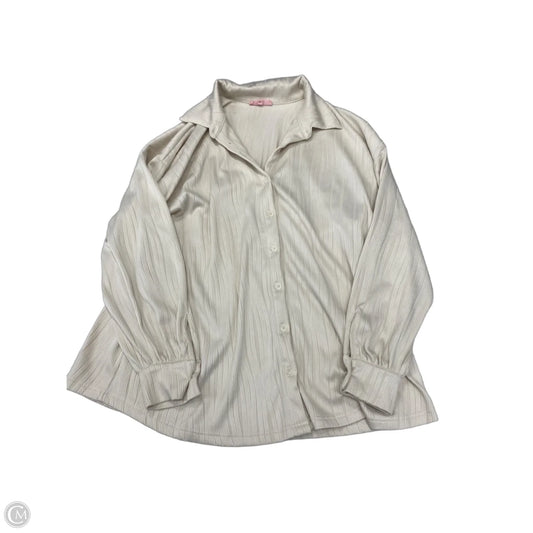 Top Long Sleeve By Cme In Beige, Size: 1x