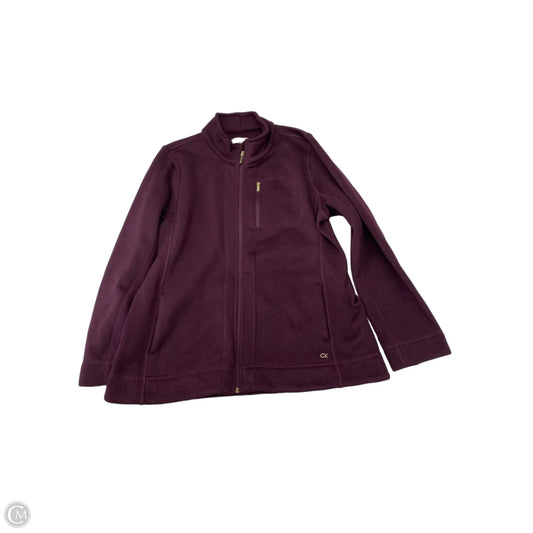Jacket Fleece By Calvin Klein In Purple, Size: Xl