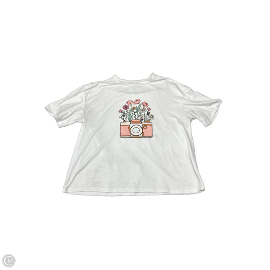 Top Short Sleeve By Cmf In White, Size: 1x